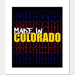 Made in Colorado Typography State Flag Posters and Art